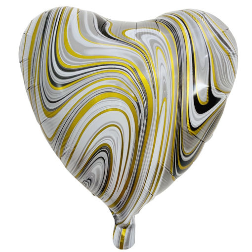 Picture of MARBLE HEART FOIL BALLOON BLACK 18INCH
